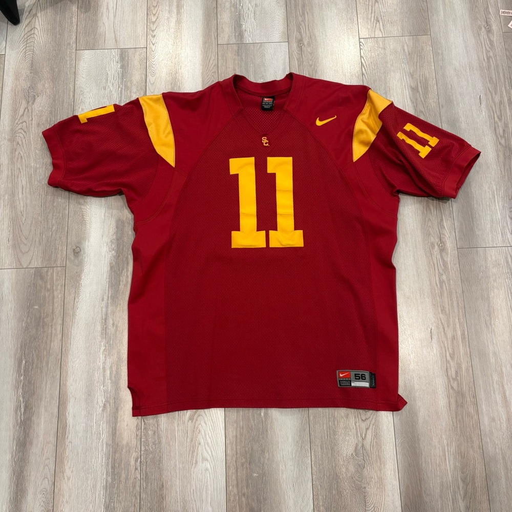 Vintage Nike USC Trojans Jersey Size 56 3XL Red Gold Stitched Matt Leinart #11